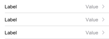 Table View (Value & Disclosure Indicator)